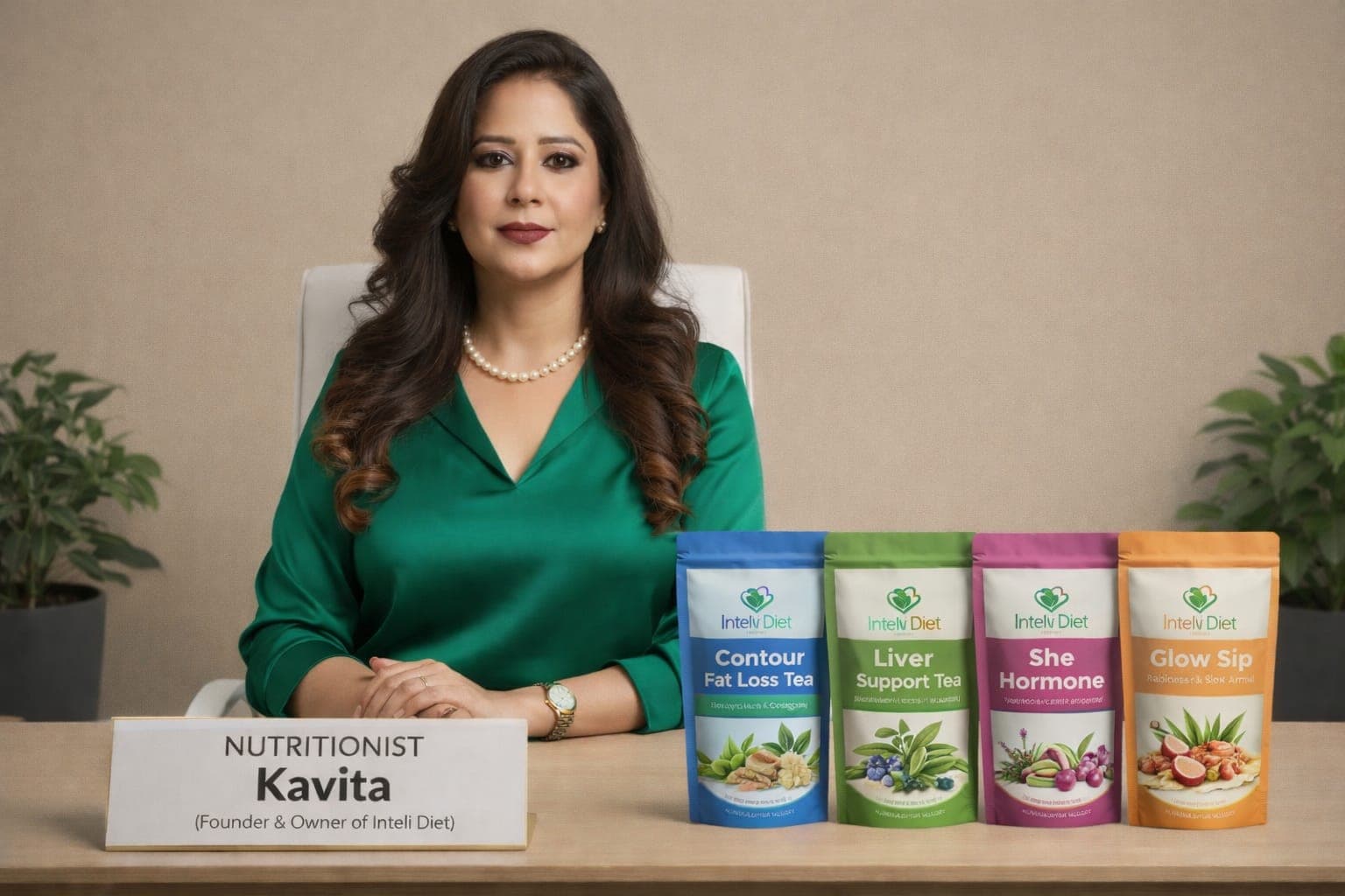 Dt. Kavita with InteliDiet Wellness Teas